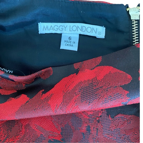 Maggy London Side Drape Sheath Dress Twist Front Boat Neck Cocktail size 6 NWT - Picture 8 of 16